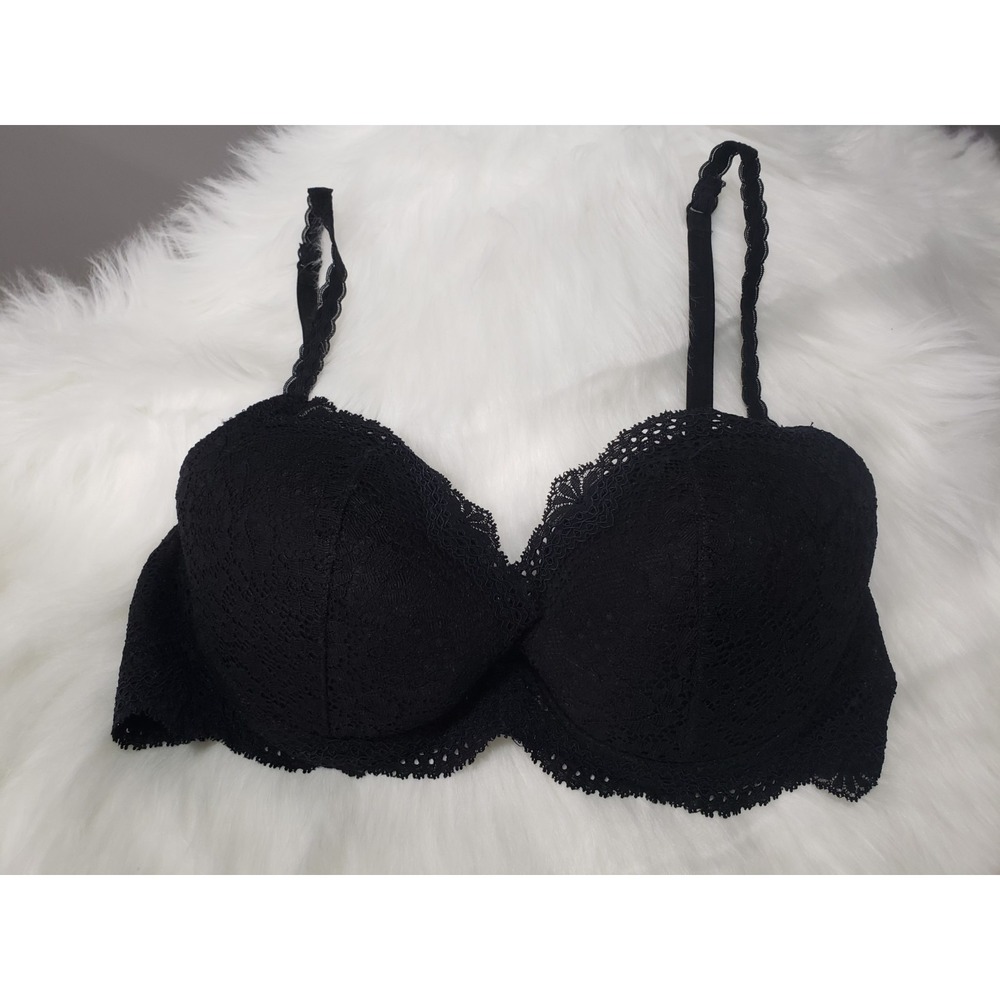 NWOT BLACK Cosabella  push‎ up underwire padded  bra 32D